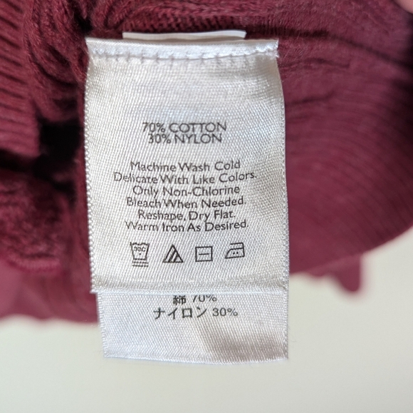 Eddie Bauer Burgundy Cardigan - Size: Medium (Tall) - Picture 6 of 6